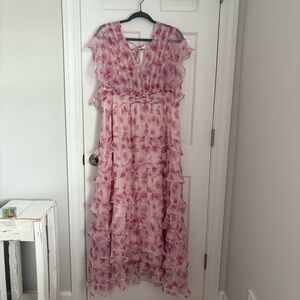 Arula Pink Floral Maxi Dress